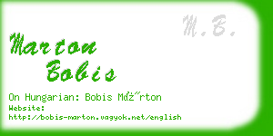 marton bobis business card